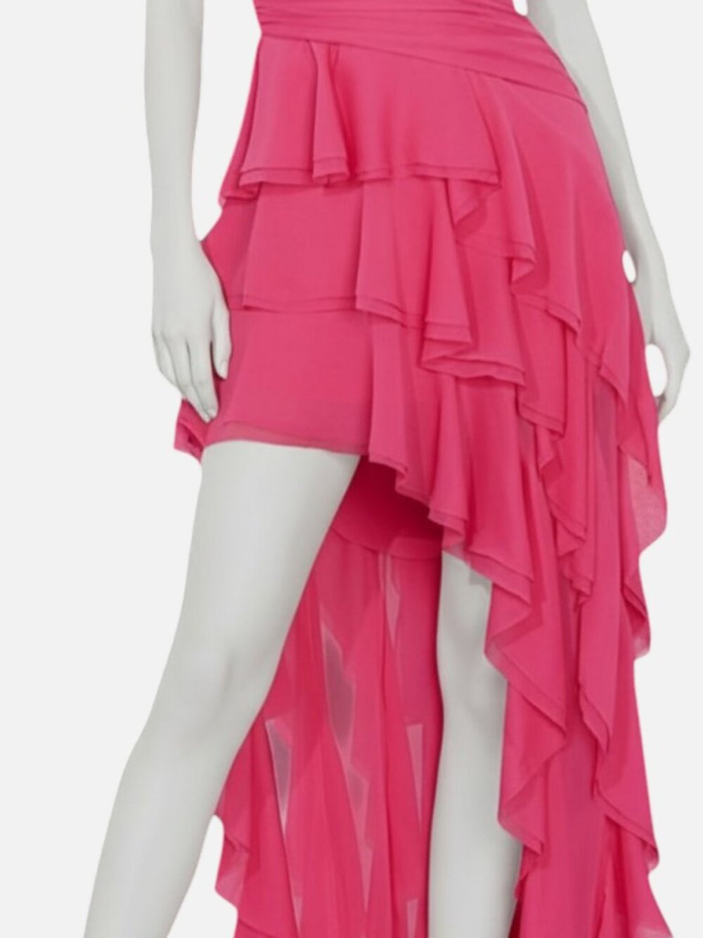 Alice + Olivia Women's Pink Holly Tiered High Low Dress Size 4